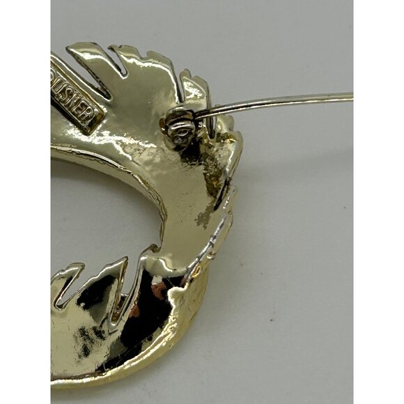 Vintage Lisner Brooch Pin Gold-Tone Curved Feather Elegant 3 Dimensional Design - Picture 11 of 14